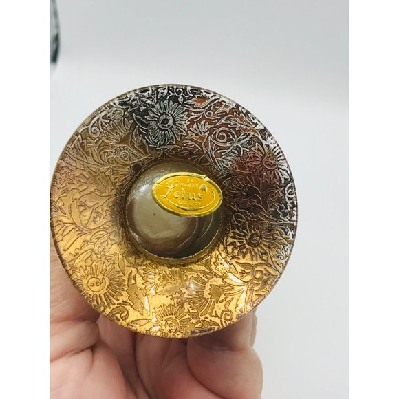 Vintage Lotus 22 karat gold vase. Floral pattern. 8 1/4” tall x 3”opening. - Picture 4 of 8